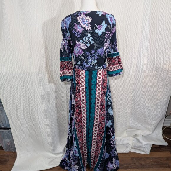 JAASE Purple Haze Maxi Dress Wrap Boho Flowy size Medium - Picture 3 of 15
